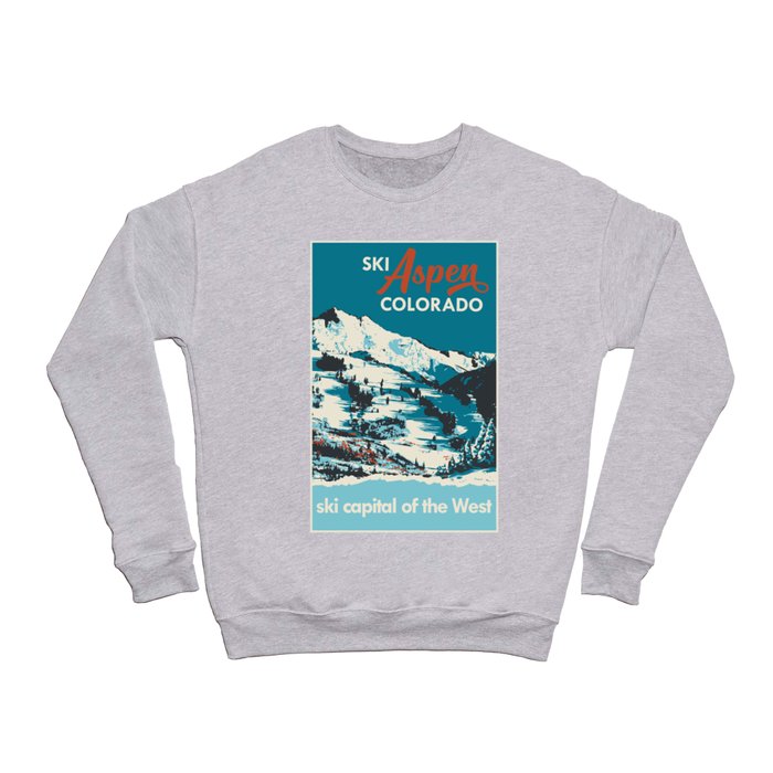 Vintage Ski Aspen Poster Crewneck Sweatshirt