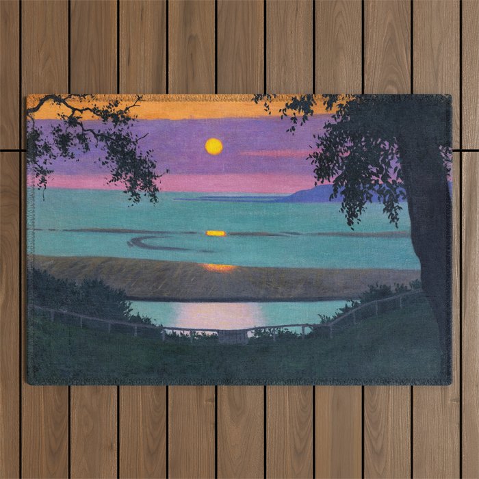 Félix Vallotton "Sunset at Grace, Orange and Violet Sky" Outdoor Rug
