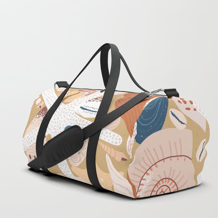 Vintage tropical beach sea shell closeup pattern Duffle Bag