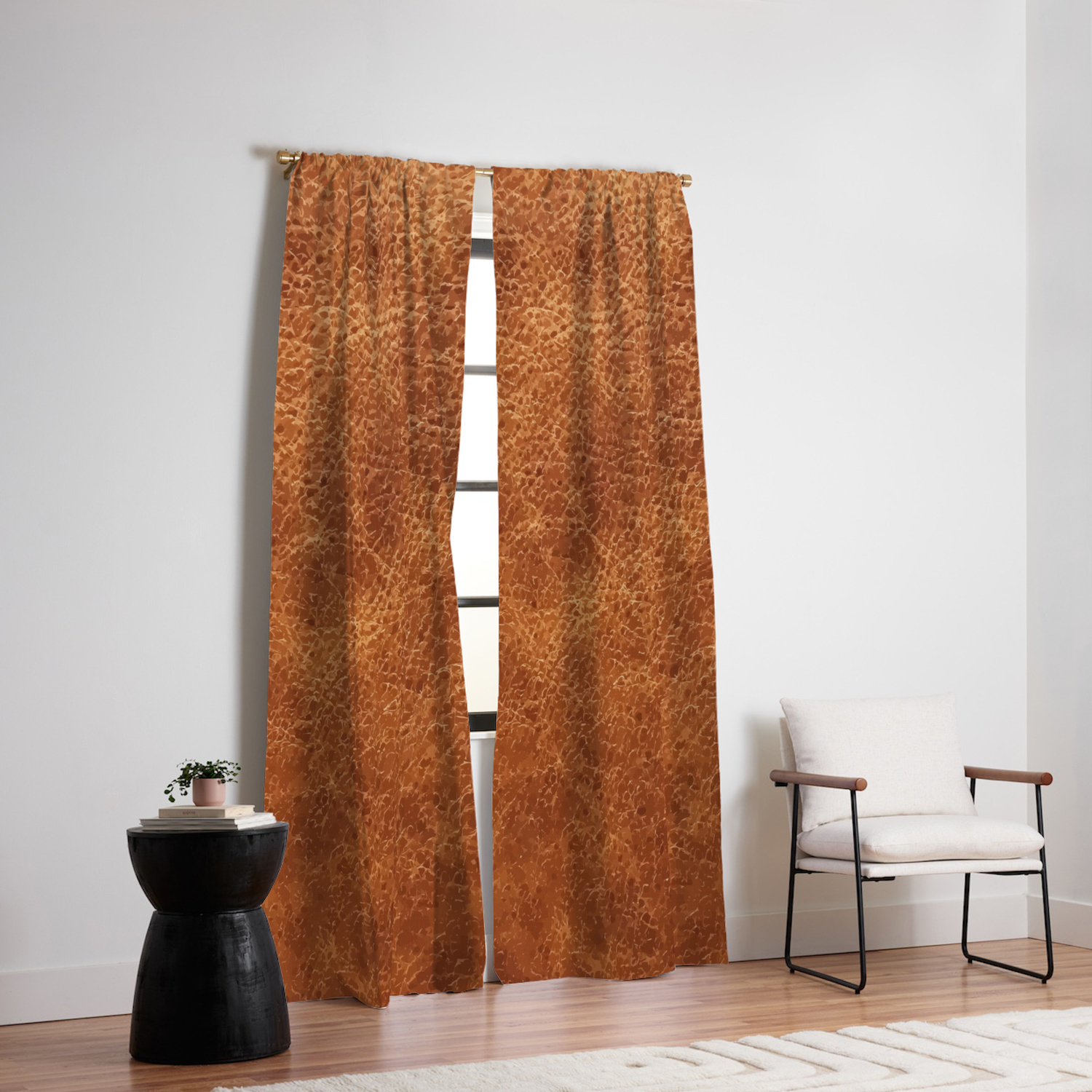 Brown Vintage Faux Leather Background Blackout Curtain By Artonwear Society6 Brown Vintage Faux Leather Background, Black Faux Leather Curtains Brown