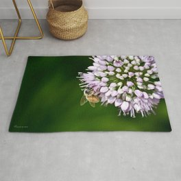 Honey Bee And Lavender Flower Rug