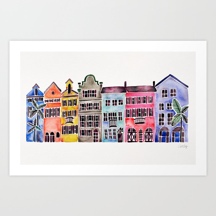 Rainbow Row – Charleston Art Print