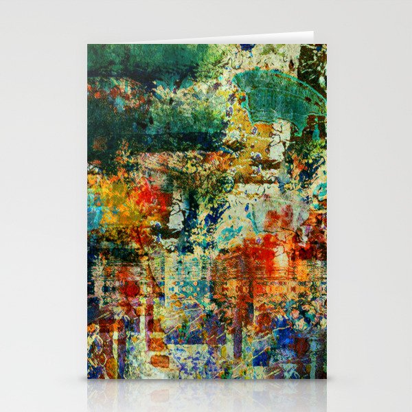 Urban forest river corridor abstract  Stationery Cards
