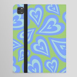 Retro Swirl Love - Green blue iPad Folio Case