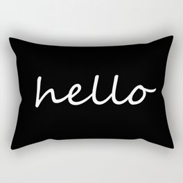 Hello Black & White Rectangular Pillow
