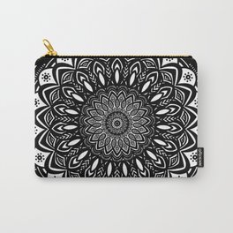 Bold Mandala Black and White Simple Minimal Minimalistic Carry-All Pouch