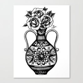 Vase of Roses Canvas Print