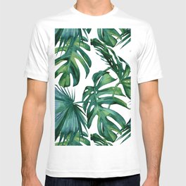 Classic Palm Leaves Tropical Jungle Green T-Shirt