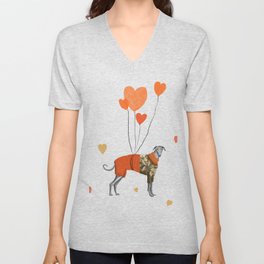 The greyhound with the balloons V Neck T Shirt