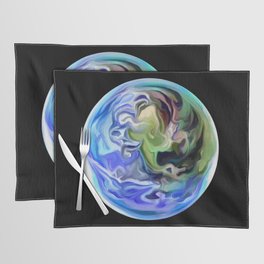 Swirly Planet Earth Globe  Placemat