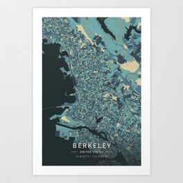 Berkeley, United States - Cream Blue Art Print