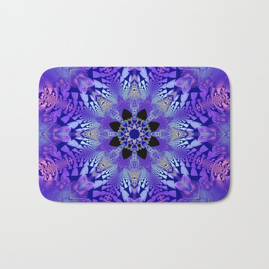 Pink, purple and sand kaleidoscope Bath Mat