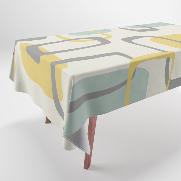 Mid Century Modern Squares Pattern Tablecloth