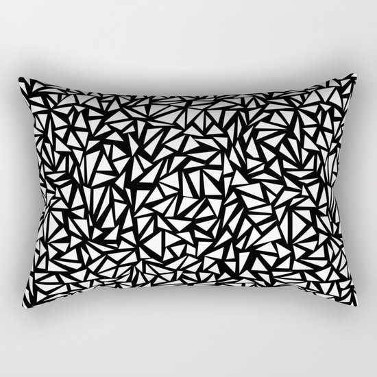 Try Me - memphis modern black and white minimal angular geometric triangle fun 1980s retro Rectangular Pillow
