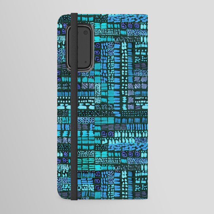 blue ink marks hand-drawn collection Android Wallet Case