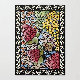 Floral Garden Stained Glass Canvas Print