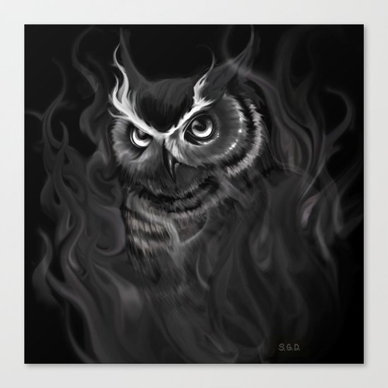 Owl Aflame Canvas Print