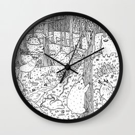 Diurnal Animals of the Forest Wall Clock