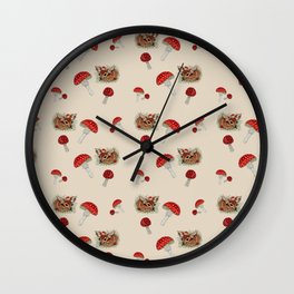 Fawn and Toadstools Pattern Wall Clock