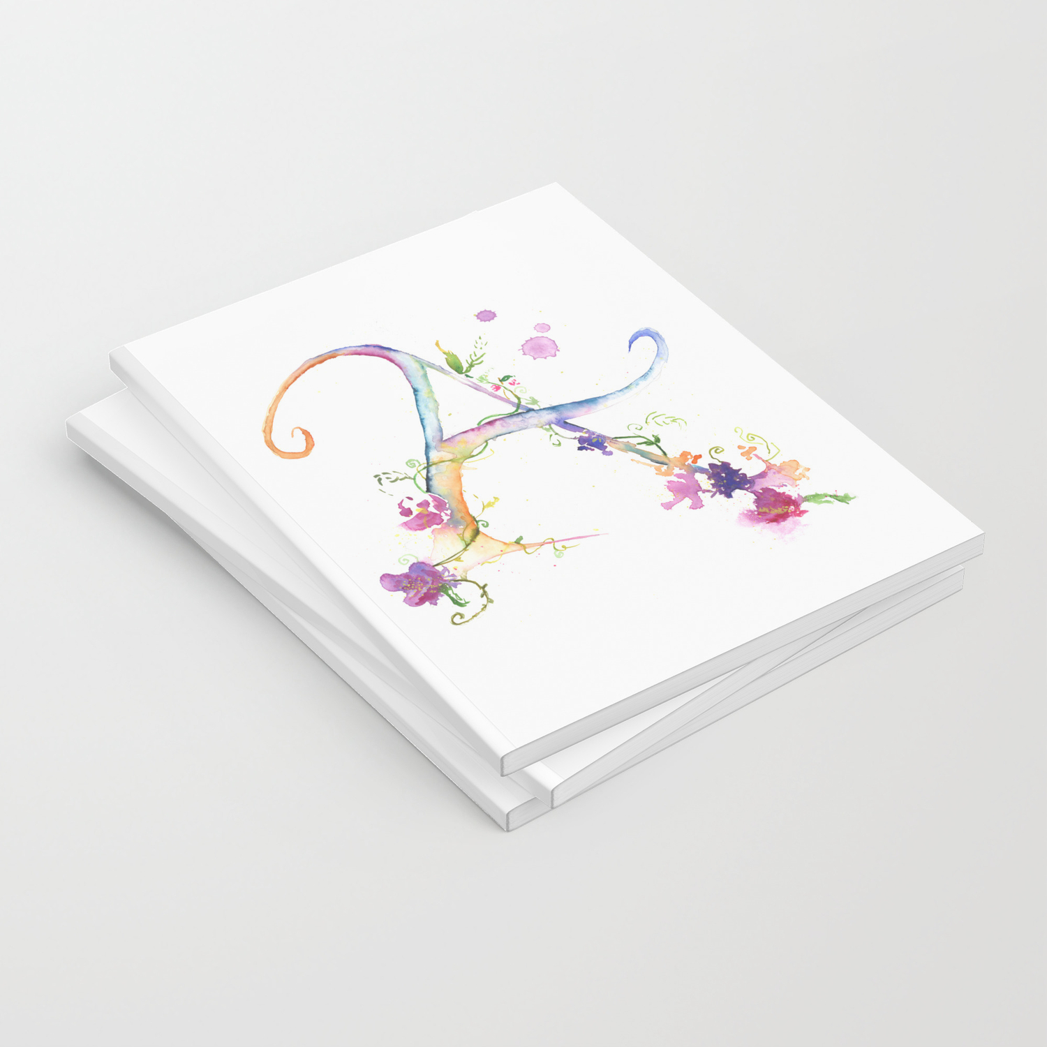 Watercolor Monogram A Watercolor Typography Floral Lettering Name Initial Notebook By Katebauerart Society6 Free shipping for many products! society6