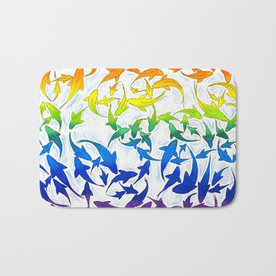 Harmony Rainbow Koi Fish Celtic Knot Bath Mat