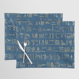 Bleu & Gold Hieroglyphics Egypt Placemat