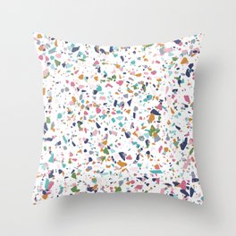 Colorful Retro Abstract Confetti Terrazzo Repeating Pattern Throw Pillow
