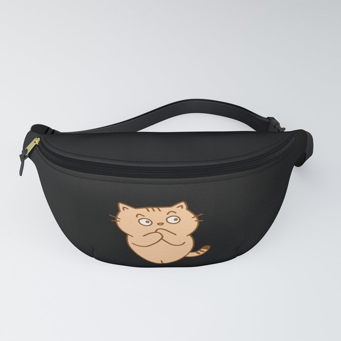 Shush  Kitty Brown Kitten Is A Quiet Cat Fanny Pack