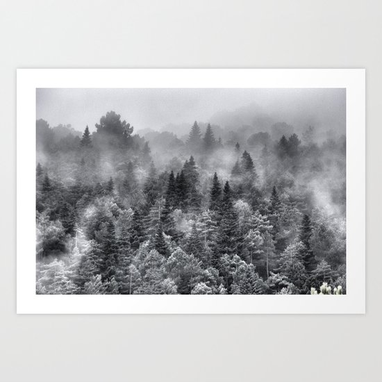 Foggy night Art Print