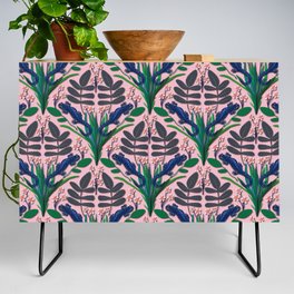 Blue spotted salamander pattern in peach Credenza