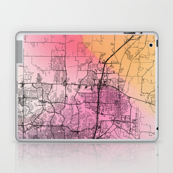 USA, McKinney City Map Poster Laptop & iPad Skin