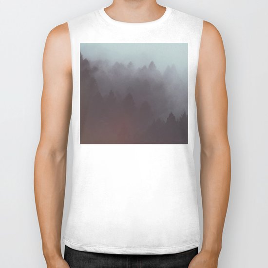Watercolor Fog Biker Tank