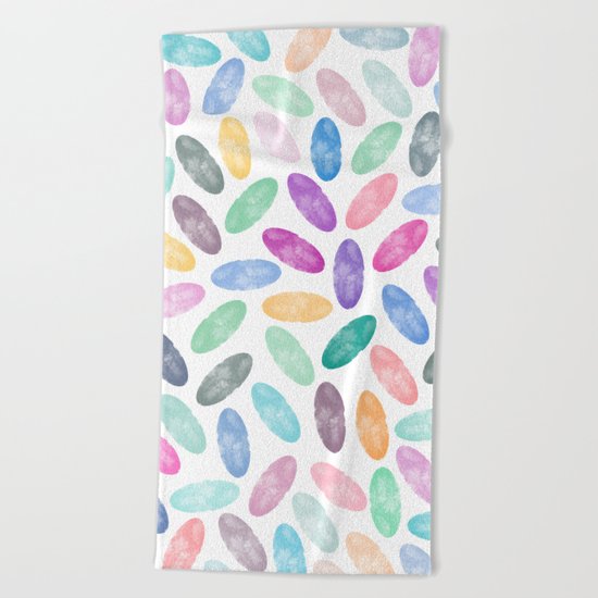 Watercolor Lovely Pattern VII Beach Towel