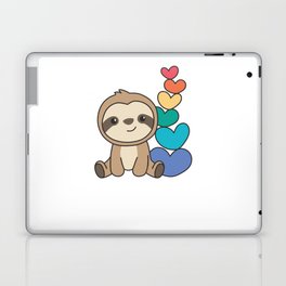 Rainbow Flag Gay Pride Lgbtq Hearts Sloth Laptop Skin