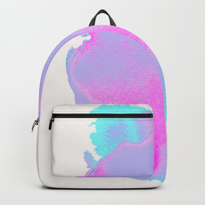 turquoise pink abstract stain Backpack