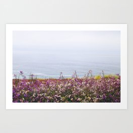 Purple Wildflower Seascape Art Print