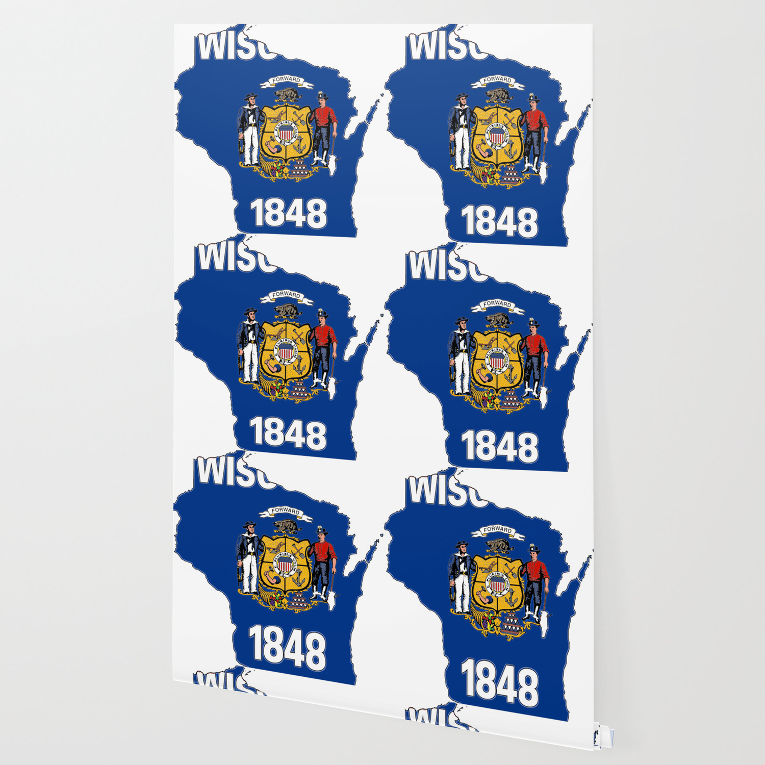 Wisconsin Map With State Flag Wallpaper By Havocgirl Society6