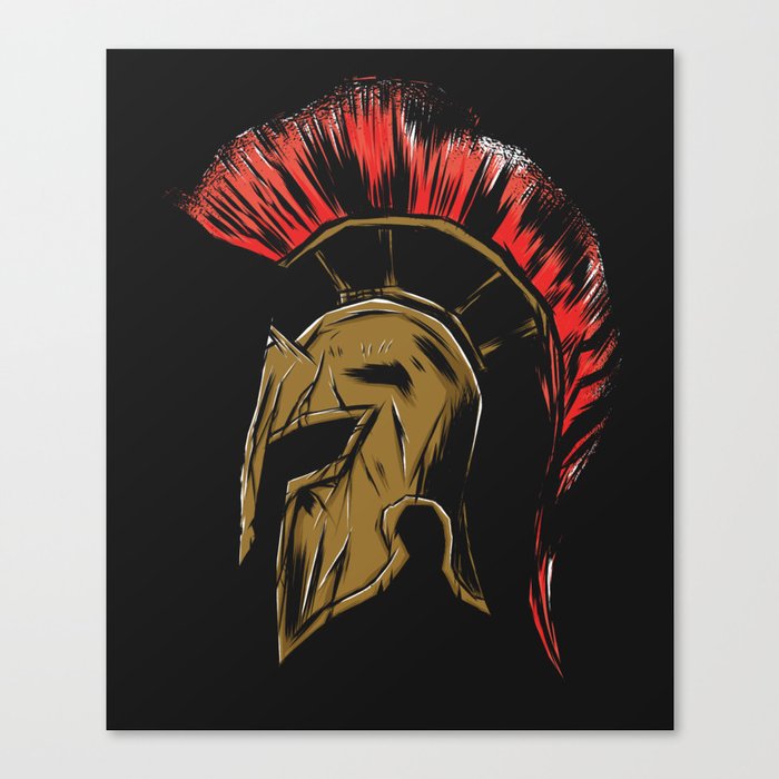 Spartan Helmet Illustration  Canvas Print
