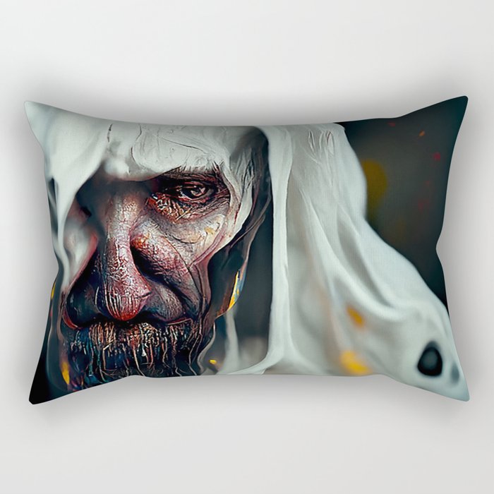 Scary ghost face #1 | AI fantasy art Rectangular Pillow