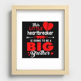 Brother Baby Reveal Hearts Day Valentines Day Recessed Framed Print
