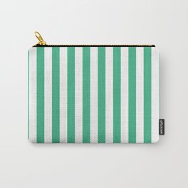 Vertical Stripes (Mint/White) Carry-All Pouch