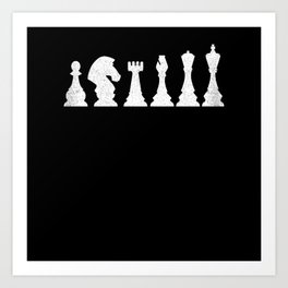 Vintage Chess Pieces Retro Chess Lovers - Chess Pieces Art Print