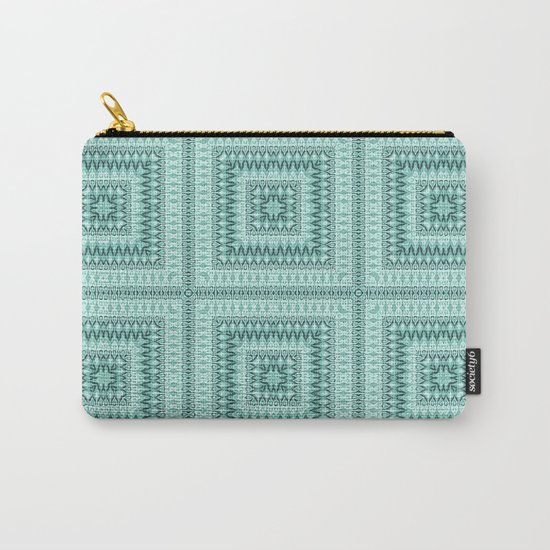 Ornament ethnic square in shades of green . Carry-All Pouch
