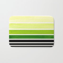 Sap Green Minimalist Mid Century Staggered Stripes Rothko Color Block Geometric Art Bath Mat | Abstract, Colorblock, Pop Art, Staggered, Watercolor, Midcentury, Geometricart, Ink, Stripes, Painting 