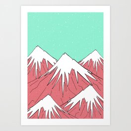 The mountains and the sky Art Print
