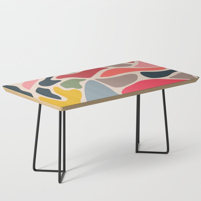 JUPITER Retro Mid-Century Modern Abstract with Big Red Spot in Vintage Colours Coffee Table