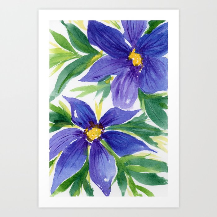 Purple Clementine Flowers Art Print