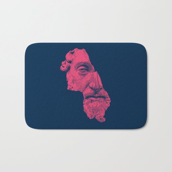 MARCUS AURELIUS ANTONINUS AUGUSTUS / prussian blue / vivid red Bath Mat