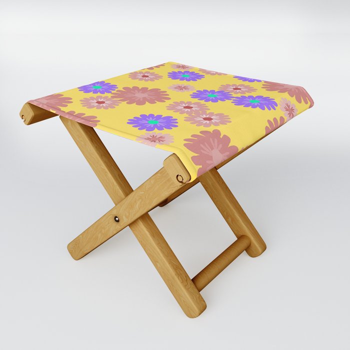 Floral Texture Background Folding Stool