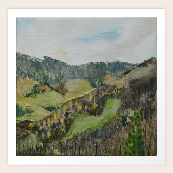 Landscape 1 Hillside Art Print by ana markovic art Society6